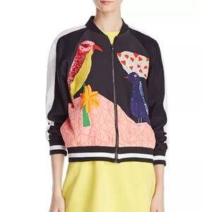 Alice + Olivia Felisa Embellished Bomber Jacket, XS